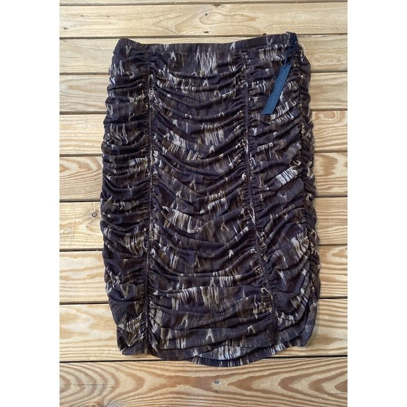 NWT House of Harlow 1960 Ruched Skirt Size Large Women’s Brown - Picture 1 of 8